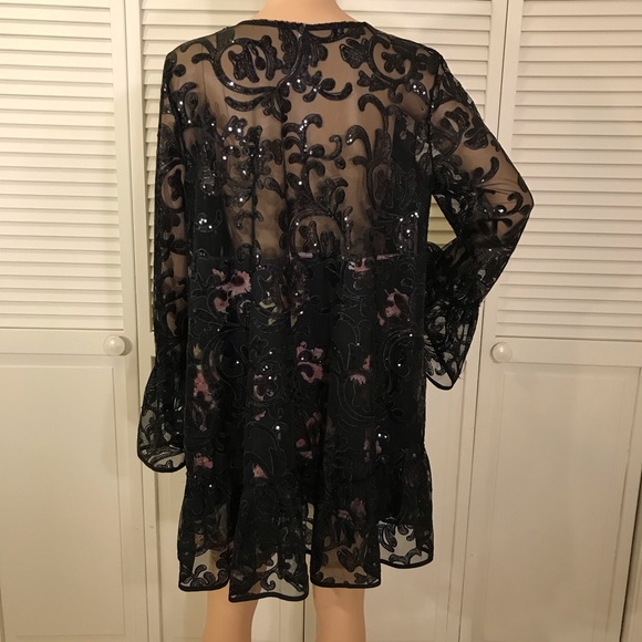 Free People Falling Flowers Frock Floral & Sequins Dress Medium - Picture 10 of 16